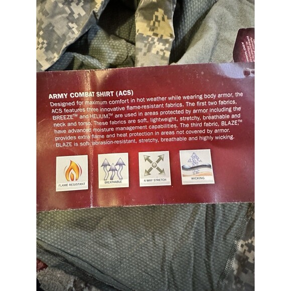 Massif Tactical Army Combat Shirt ACU Long Sleeve Size L Army Strong Logo LOT 2 - Picture 10 of 11